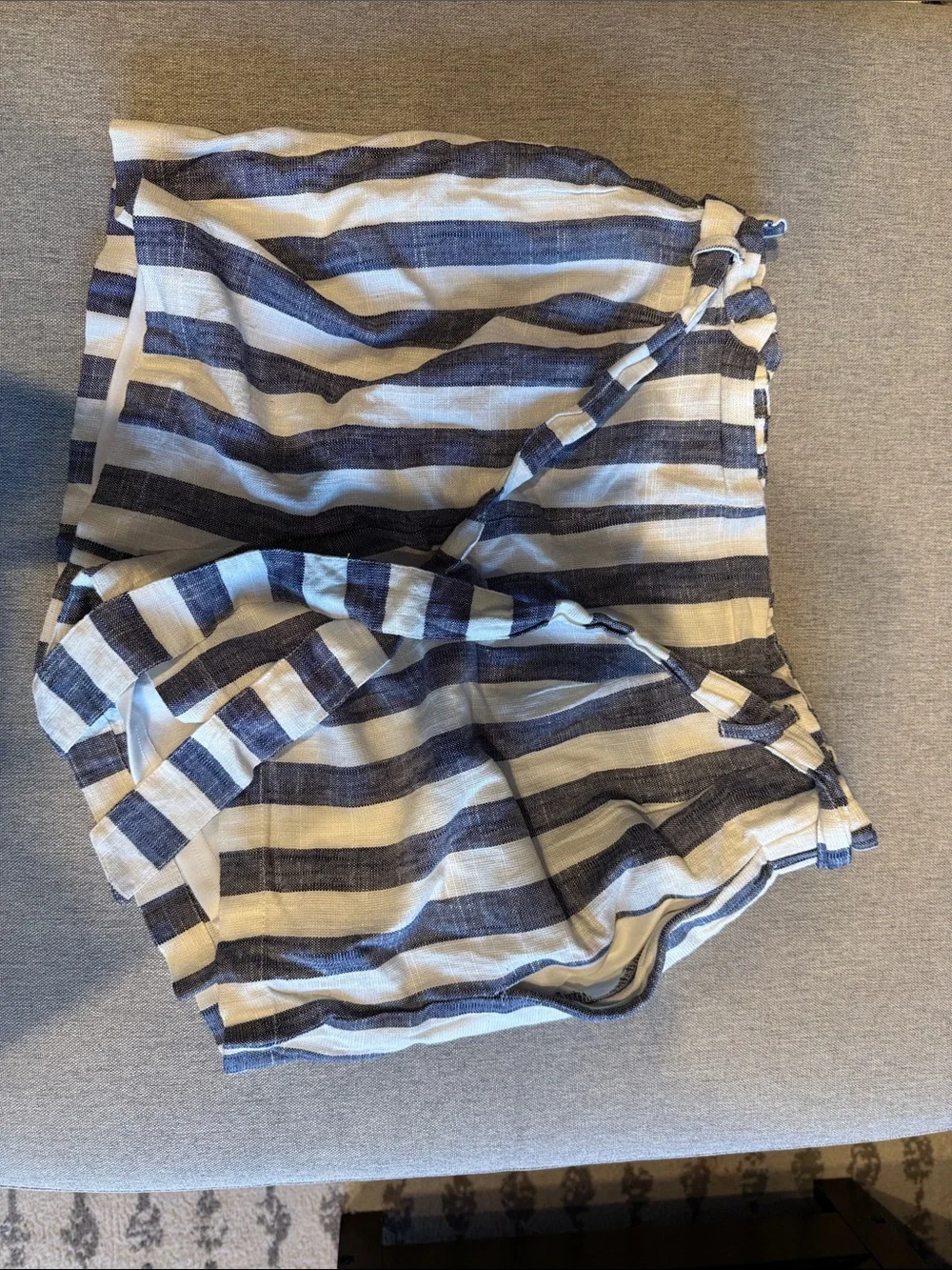 Pink Lily Navy and White Striped Tie-Waist Women’s Shorts